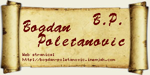 Bogdan Poletanović vizit kartica